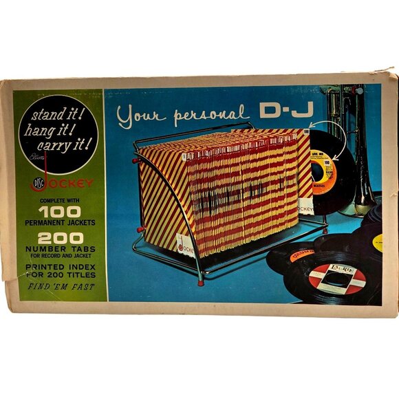 Retro Elliotts Disk Jockey Record Holder 45 RPM Music Storage Original Box - Picture 1 of 16